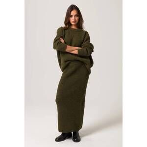 NEW LINE AND DOT hart sweater maxi skirt in olive